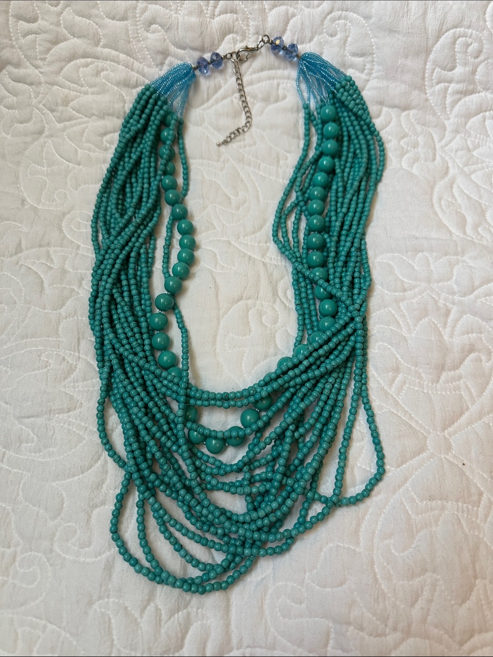 Turquoise Multi-Strand Beaded Necklace - Women Jewelry